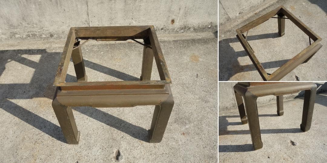 K▼机 テーブル サイドテーブル 花台 大理石天板 ブラス 真鍮 (30142)