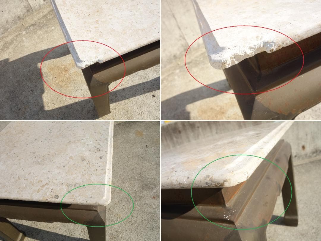 K▼机 テーブル サイドテーブル 花台 大理石天板 ブラス 真鍮 (30142)