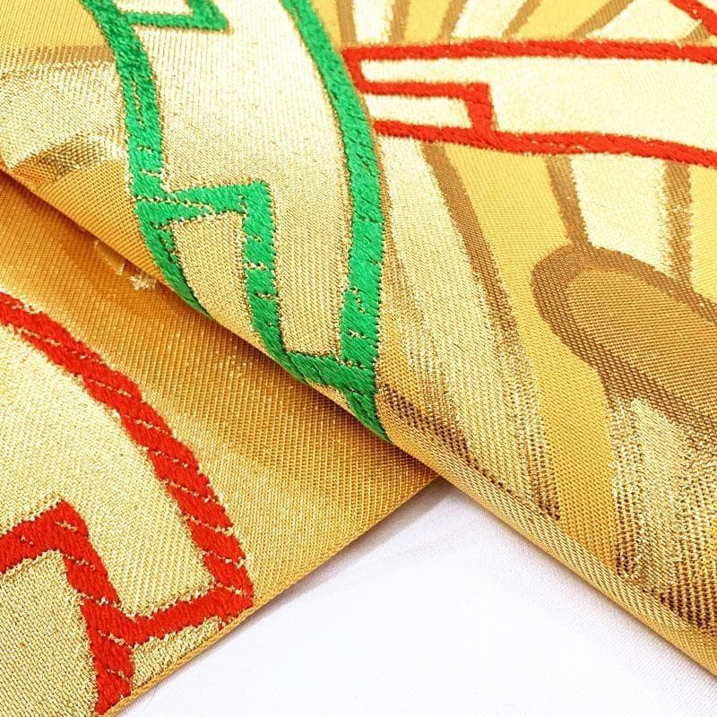 0ag55◆川島織物 祝帯 全通袋帯 源氏車◆十三参り ハーフ成人式 七五三