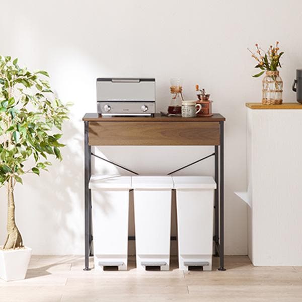 【幅80㎝】ごみ箱上ラック キッチンカウンター レンジ台 【ホワイト】