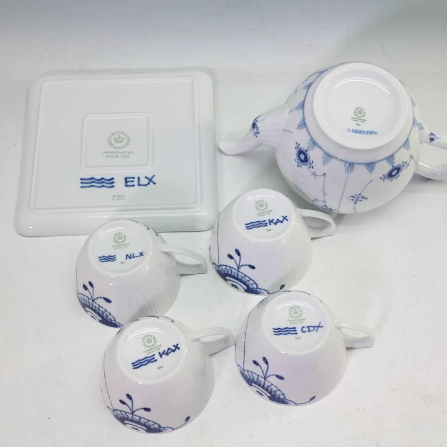 別シリーズ合わせ ロイヤルコペンハーゲン ブルーフルーテッドプレイン/メガ 一式