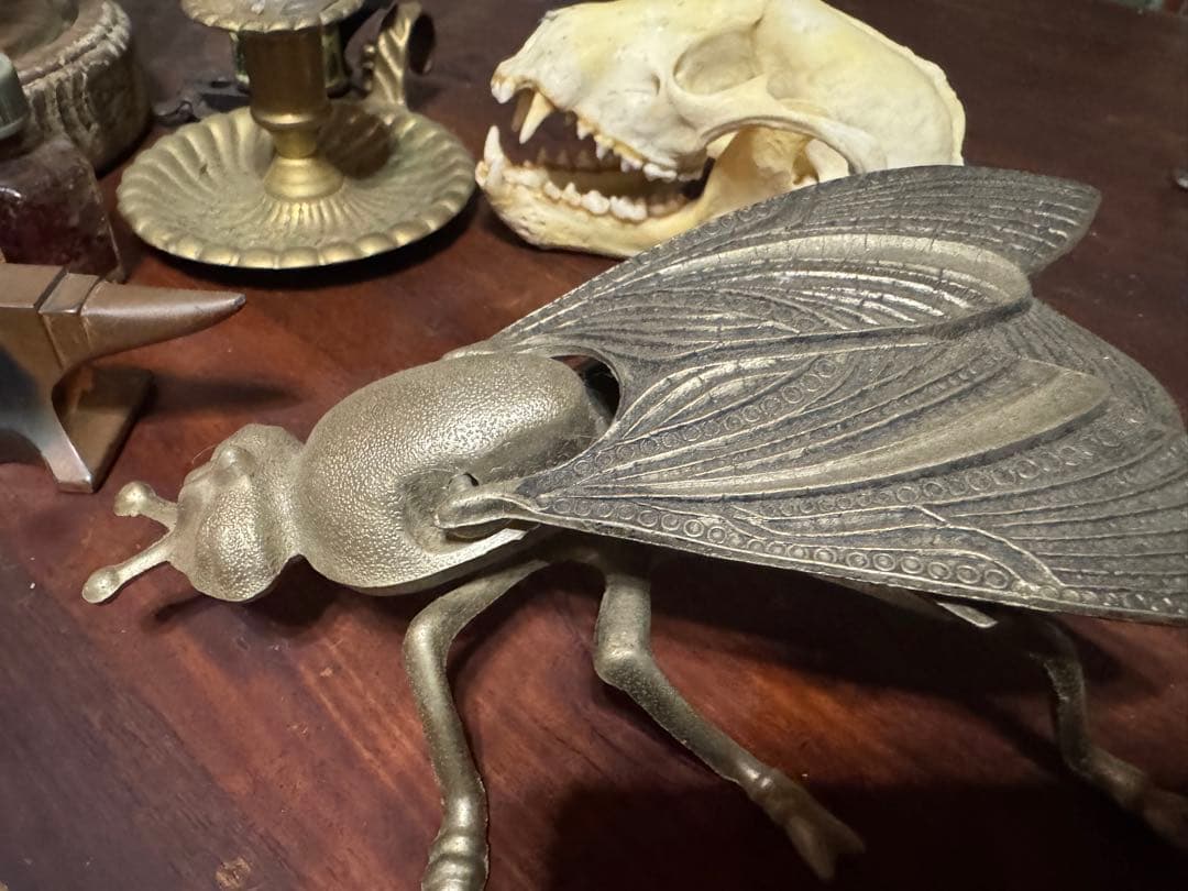 蝿の灰皿　デビルくるみ割り　アンビルペーパーウエイトセットフランスアンティーク