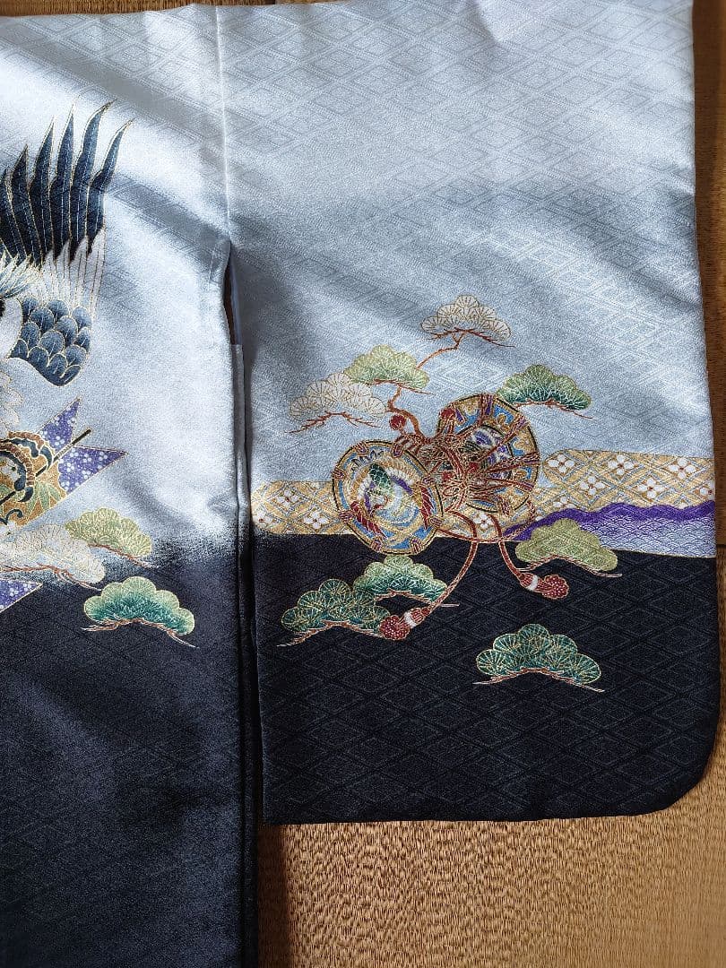 七五三 着物セット 鷹　７歳男の子　白　羽織袴