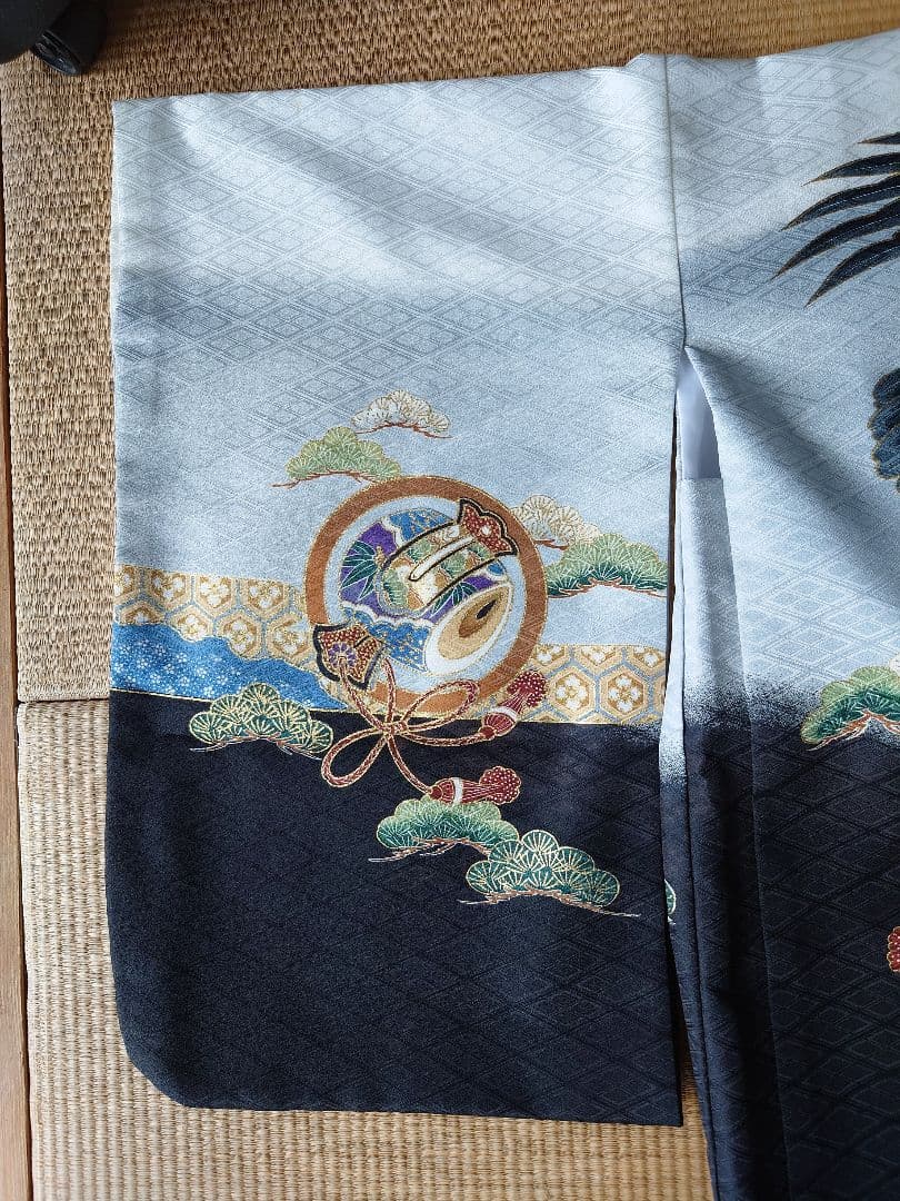 七五三 着物セット 鷹　７歳男の子　白　羽織袴