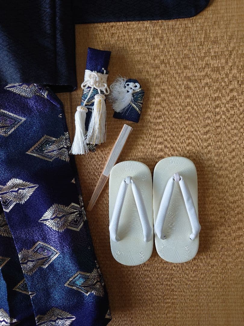 七五三 着物セット 鷹　７歳男の子　白　羽織袴