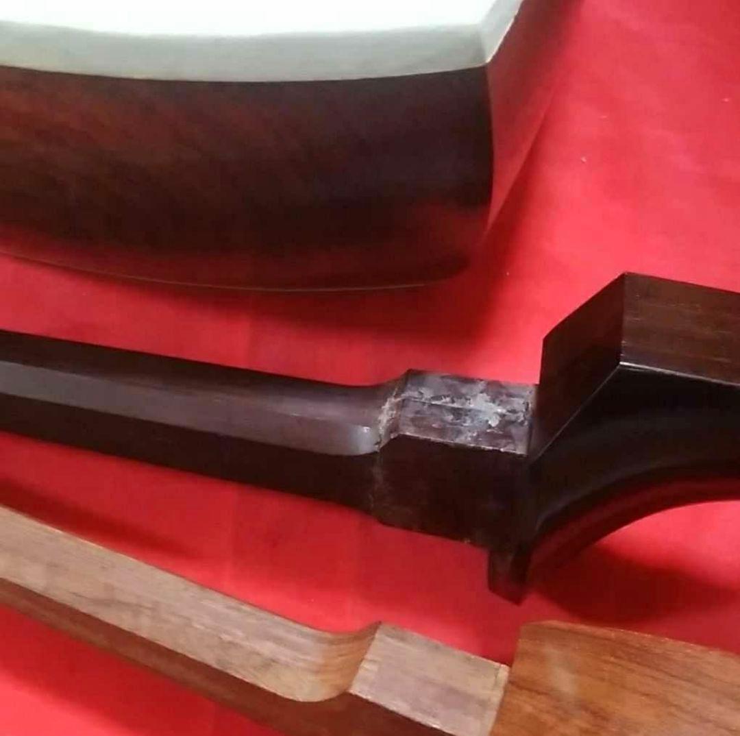 短棹三味線（棹全体に綺麗な虎斑あり）胴掛け付き 配送料¥1700込