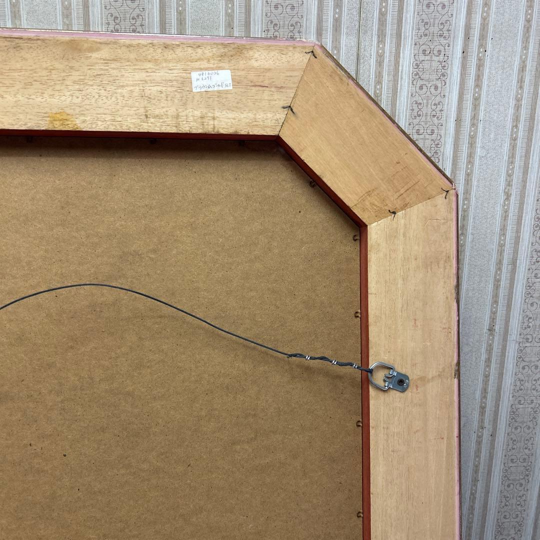 イタリア製　アンティーク　八角　特大ミラー　姿見　インテリア　風水　壁掛け