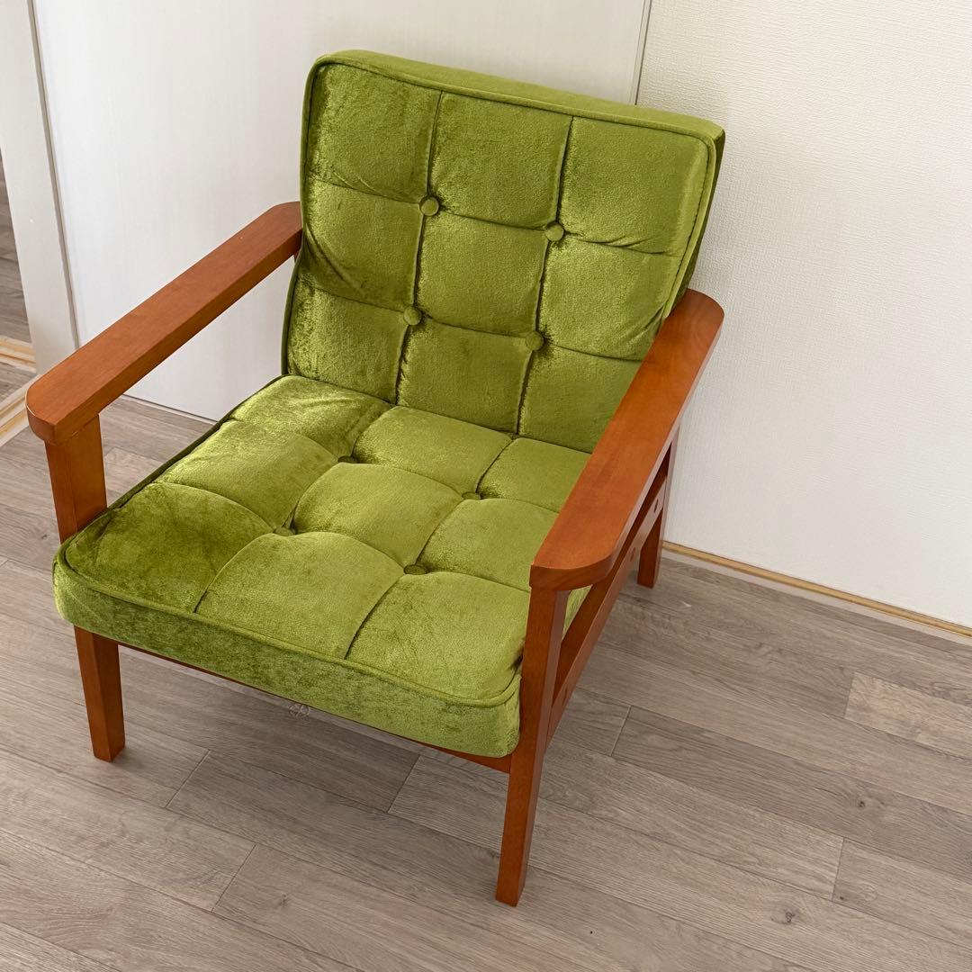 レトロ グリーン 1人掛けソファ