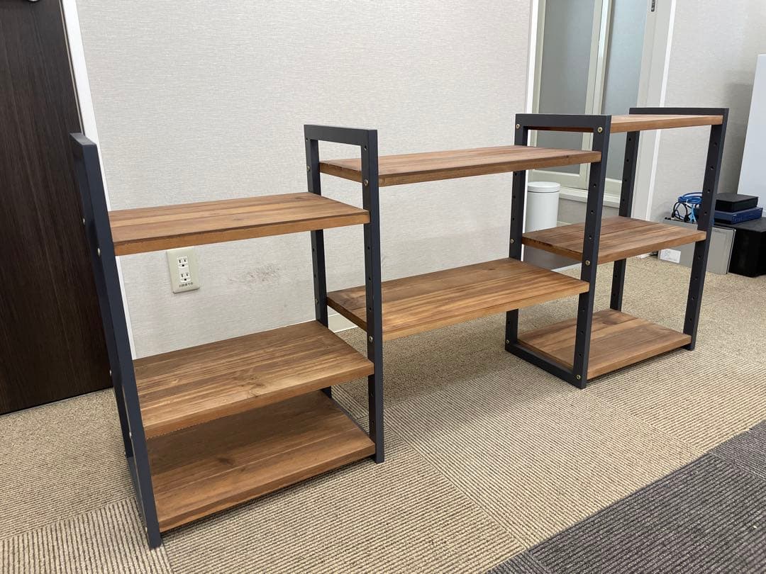 【大阪市浪速区　引き取り限定】領収書作成可！ブラウンの木製オープンシェルフ