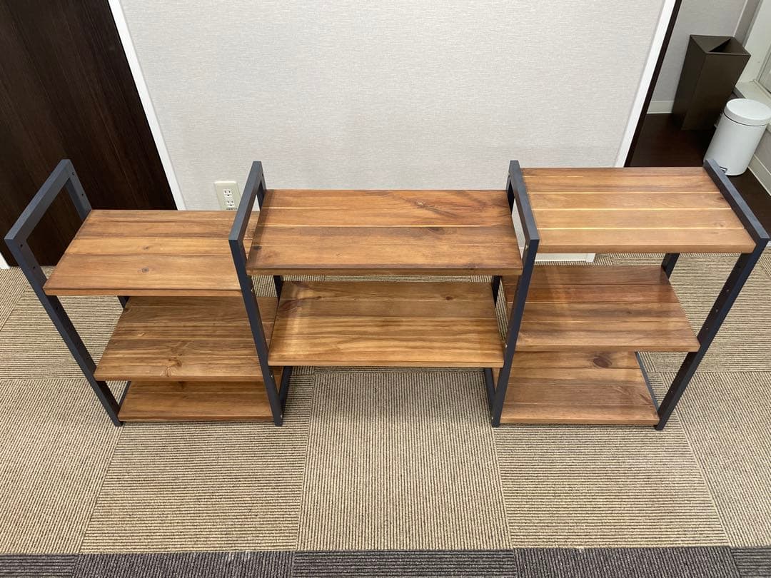 【大阪市浪速区　引き取り限定】領収書作成可！ブラウンの木製オープンシェルフ