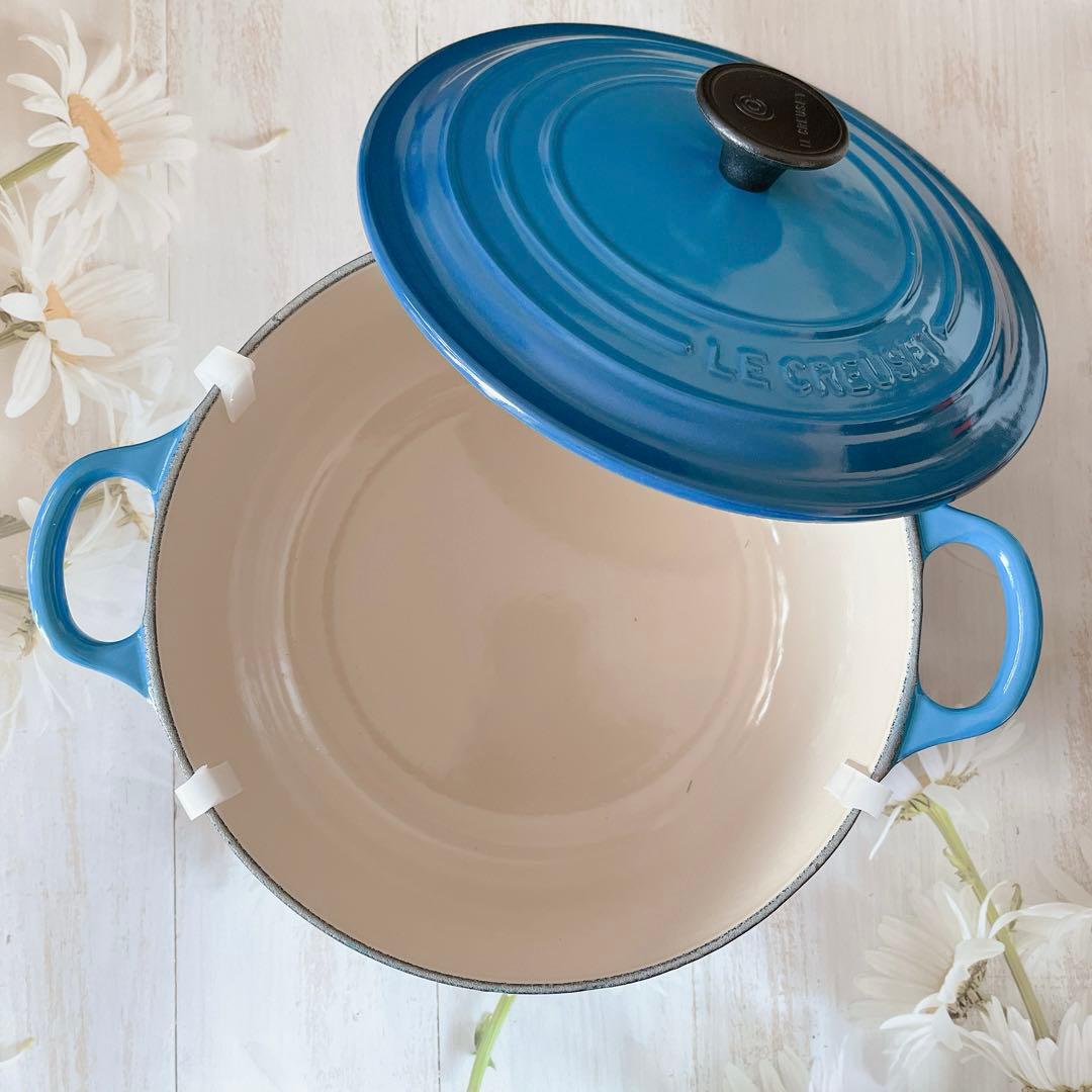♡ルクルーゼ ココットロンド マルセイユブルー 20cm 両手鍋 青 新品