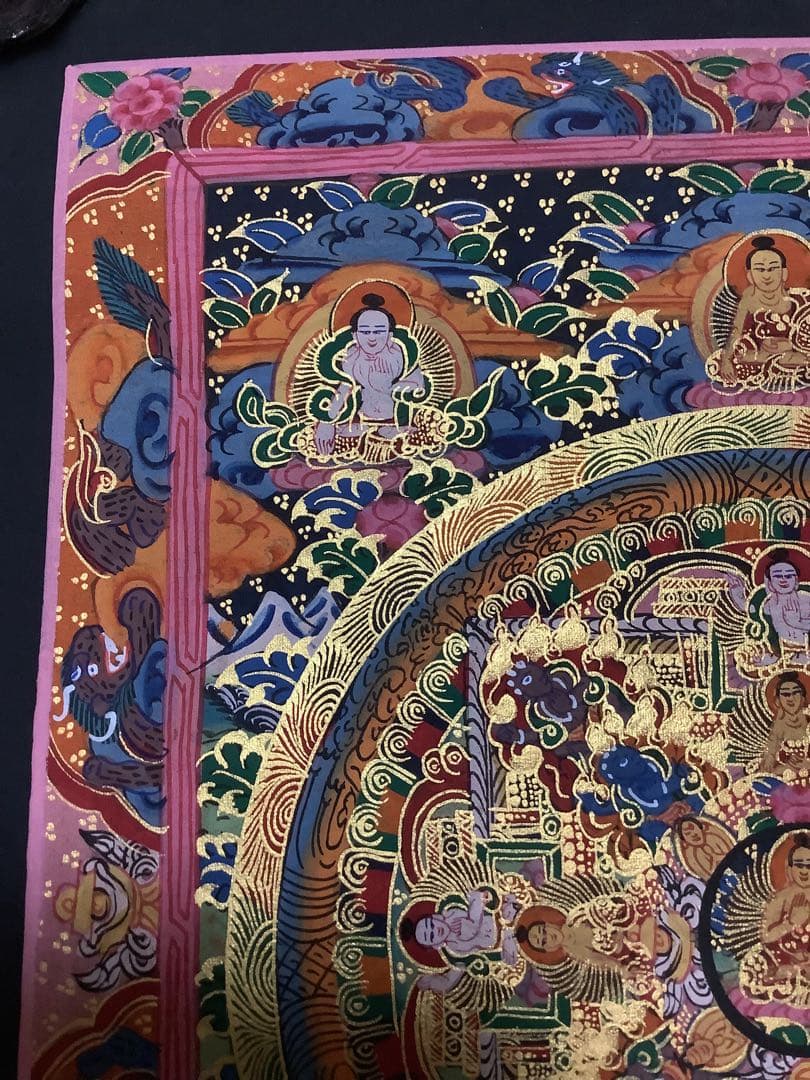《 チベット密教　新品　1点物 》 手描き　曼荼羅　仏陀　釈迦　仏画　仏教　f5