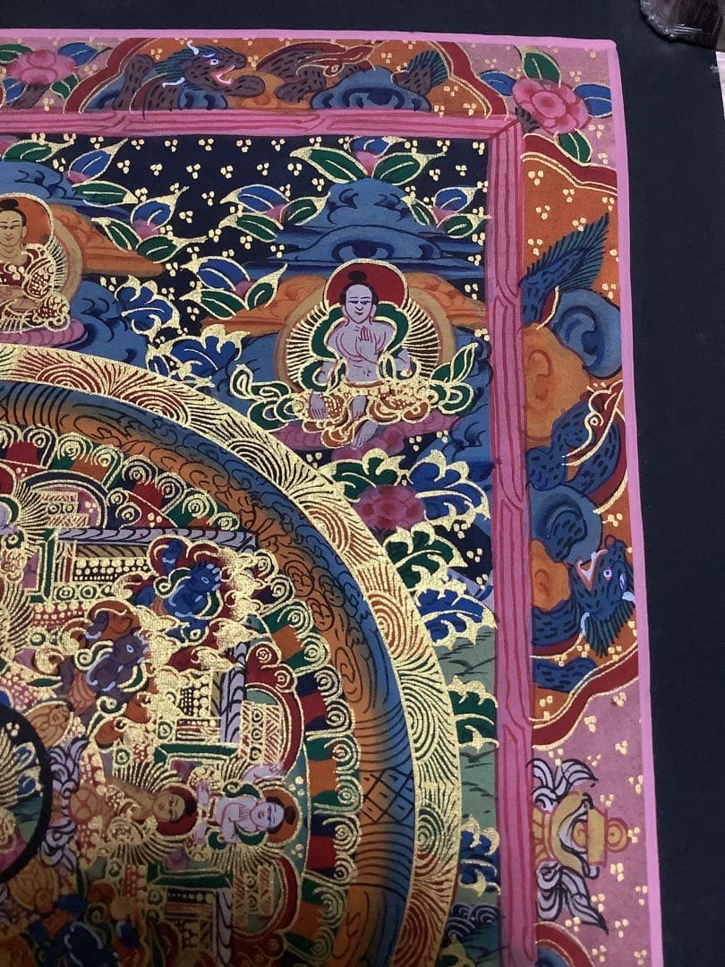 《 チベット密教　新品　1点物 》 手描き　曼荼羅　仏陀　釈迦　仏画　仏教　f5