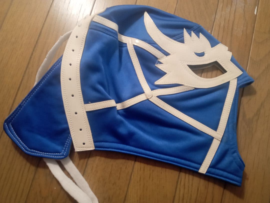 獅龍 プロレスマスク 青 サイン入り - メルカリ
