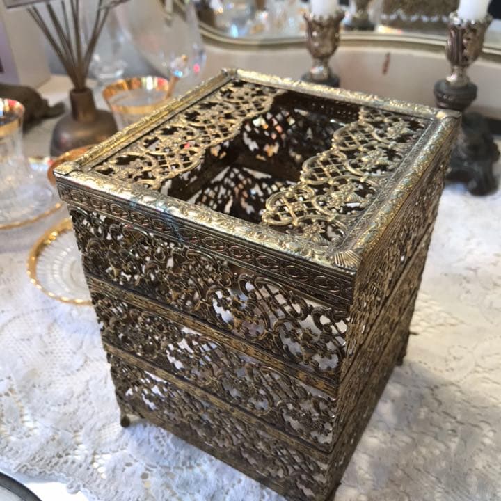 アメリカアンティーク 50s～ティッシュケース　USA/ フランスヨーロッパ