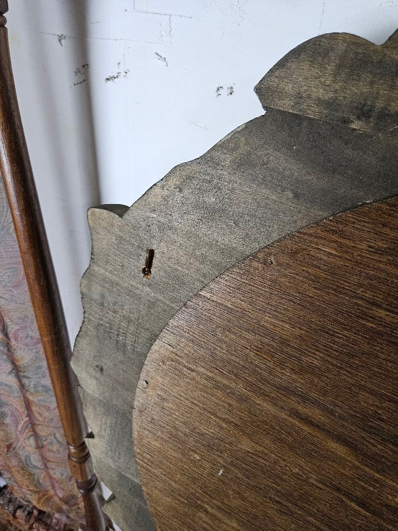 アンティーク 木彫り 薔薇のウォールミラー 壁掛け鏡 大型 花柄 オーバル型