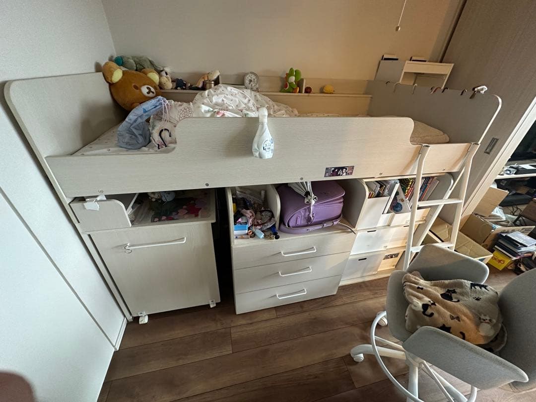 [ジャムおじさん専用] ニトリ　システムベッド　デスク・棚付き　ホワイト