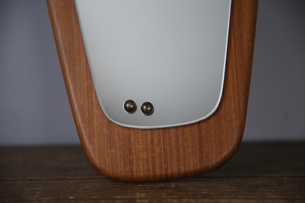 英国アンティークチーク古木ウォールミラー/木製壁掛け鏡/立鏡/姿見(92-151