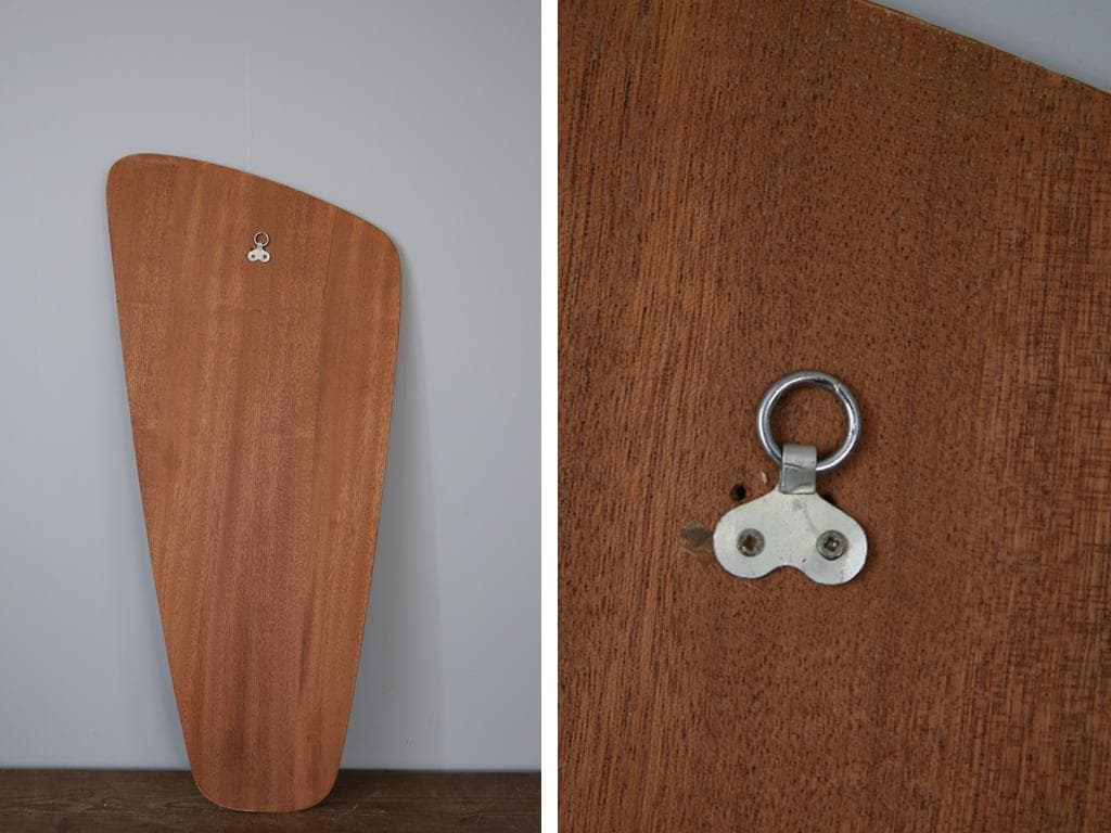 英国アンティークチーク古木ウォールミラー/木製壁掛け鏡/立鏡/姿見(92-151