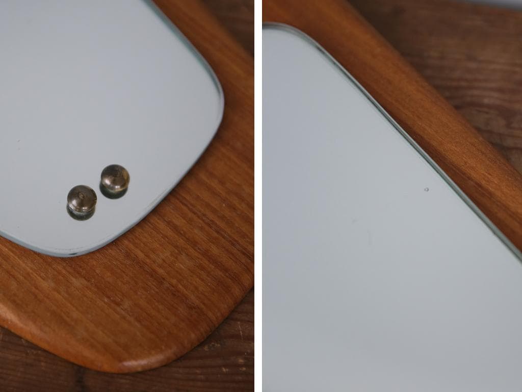 英国アンティークチーク古木ウォールミラー/木製壁掛け鏡/立鏡/姿見(92-151