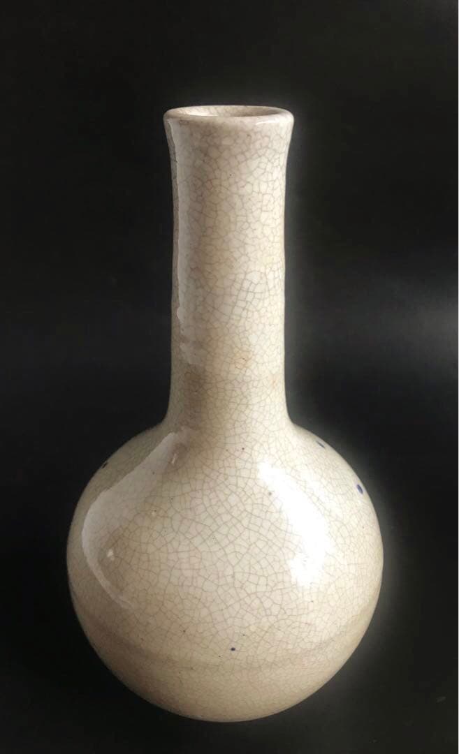 清水日呂志造 唐津　花入　一輪挿し　共箱