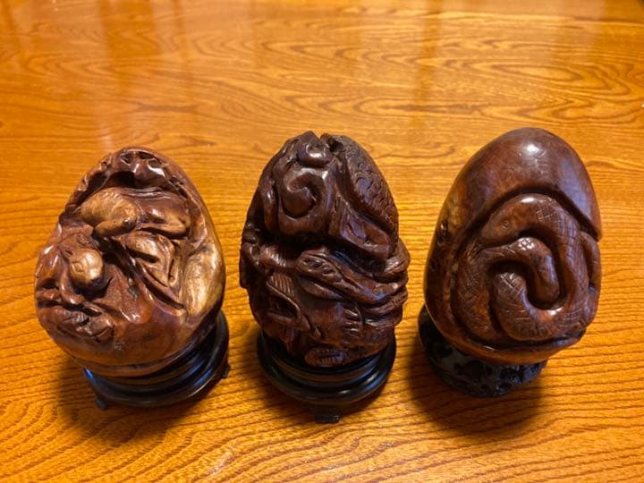 訳あり品　マリン木 バラの根 十二支 置物 木彫り　彫刻