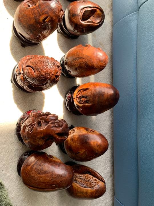 訳あり品　マリン木 バラの根 十二支 置物 木彫り　彫刻