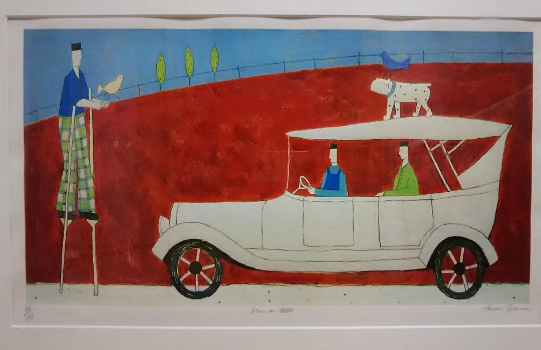 アノラスペンス　Annora Spence　版画　竹馬の紳士