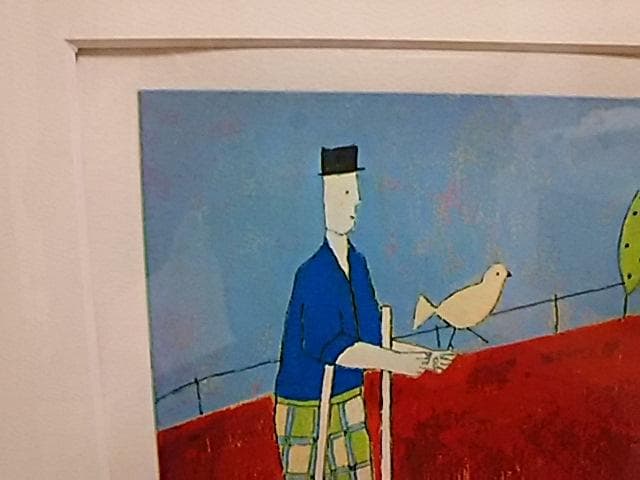 アノラスペンス　Annora Spence　版画　竹馬の紳士