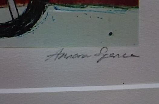 アノラスペンス　Annora Spence　版画　竹馬の紳士