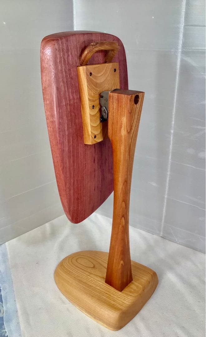 天然木　パープルハート材　折り畳みサイドテーブル　手造り　一点物