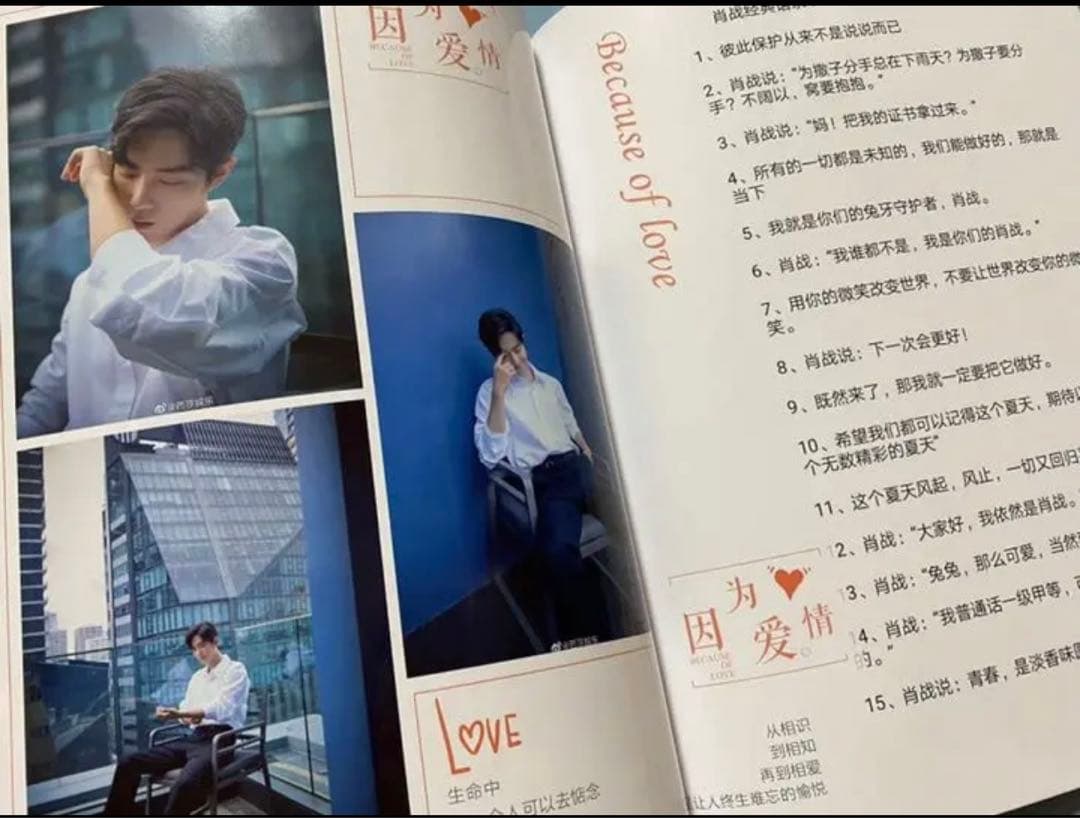 陳情令　肖戦　【遇見愛情】語録写真集