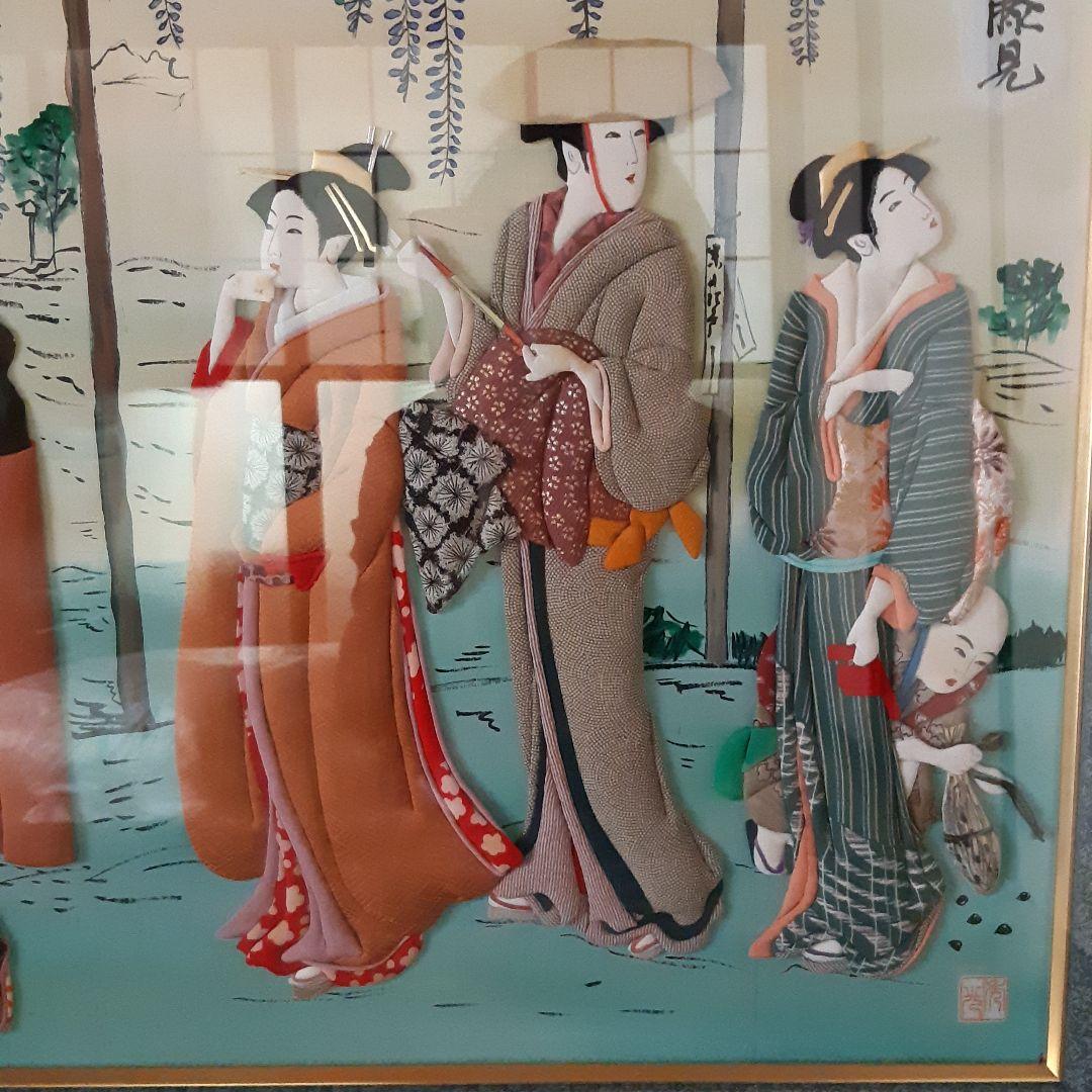 押し絵　額縁　着物　日本画