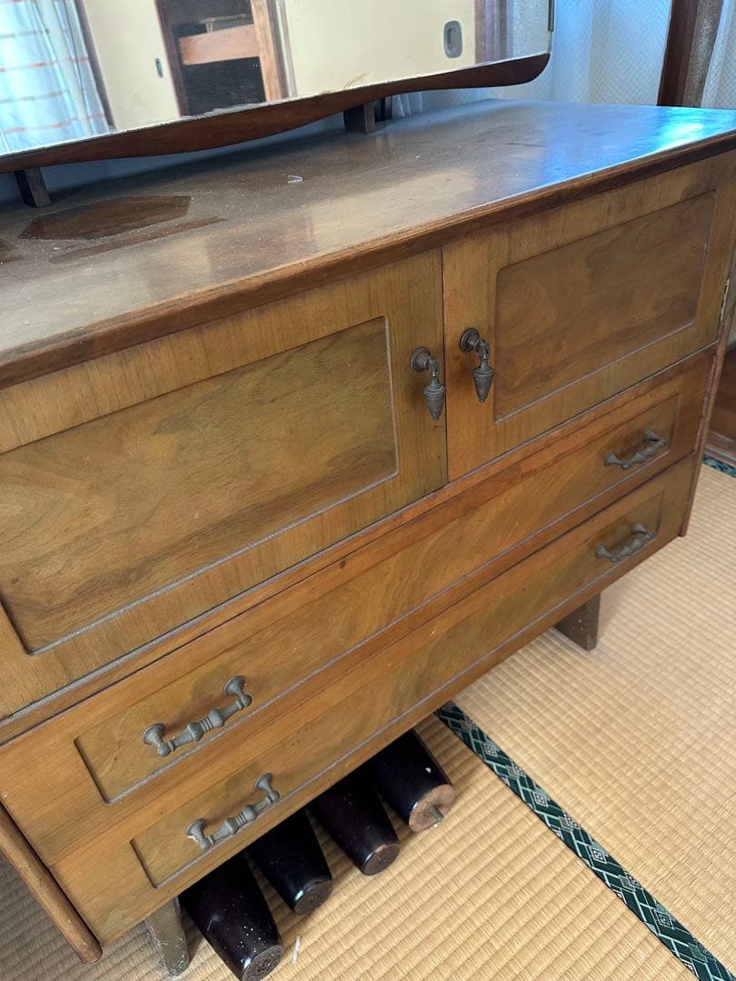 木製ドレッサー・鏡台　昭和レトロ　アンティーク