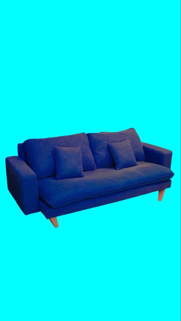 デニムソファ、ブルーソファ、2人用ソファ、3人用ソファ、オシャレソファ、ソファー