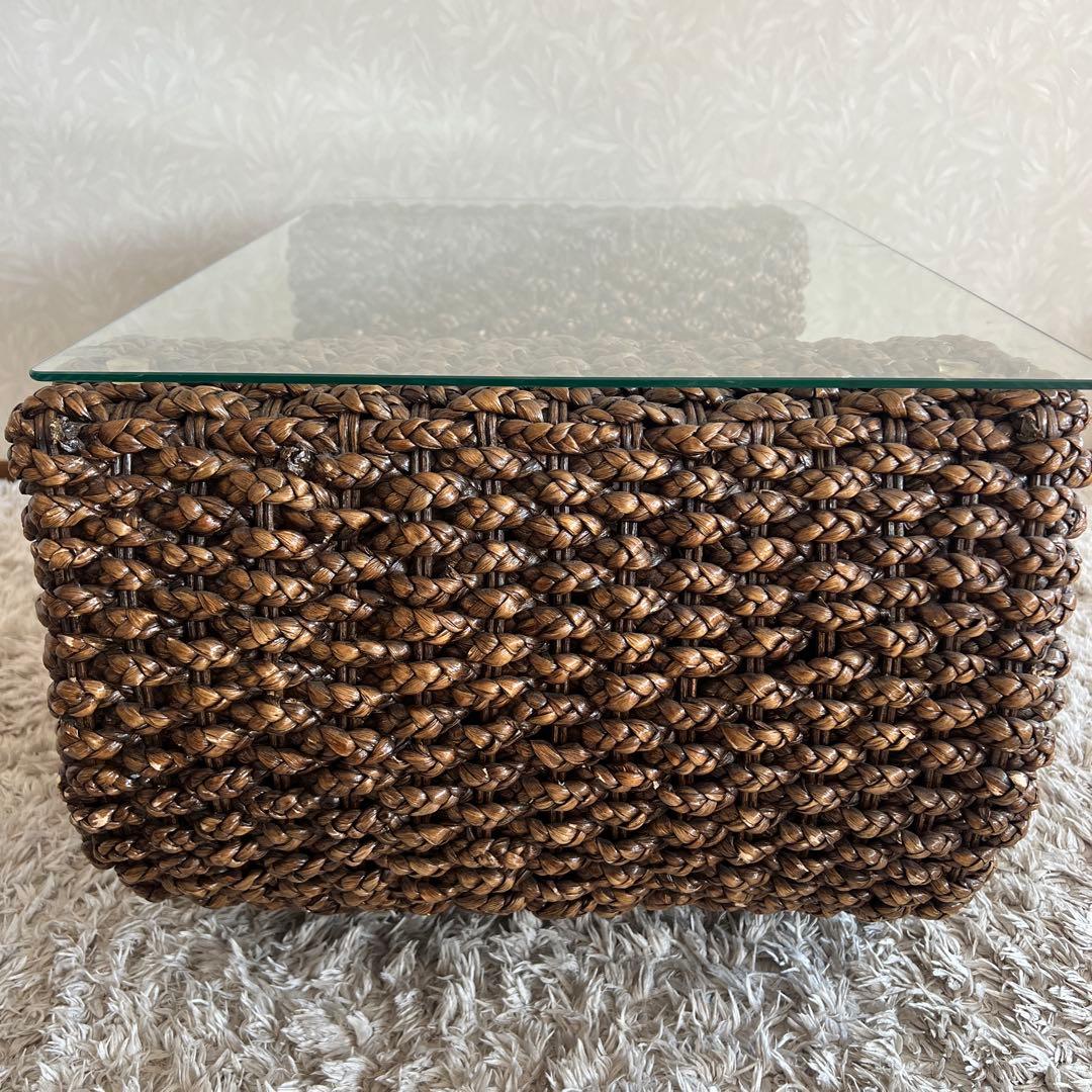 ウォーターヒヤシンス ガラステーブル センターテーブル アジアン バリ