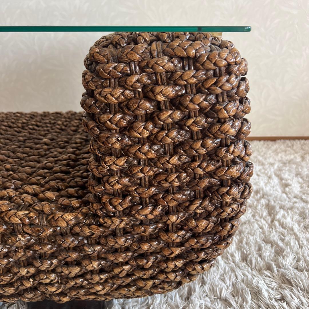 ウォーターヒヤシンス ガラステーブル センターテーブル アジアン バリ