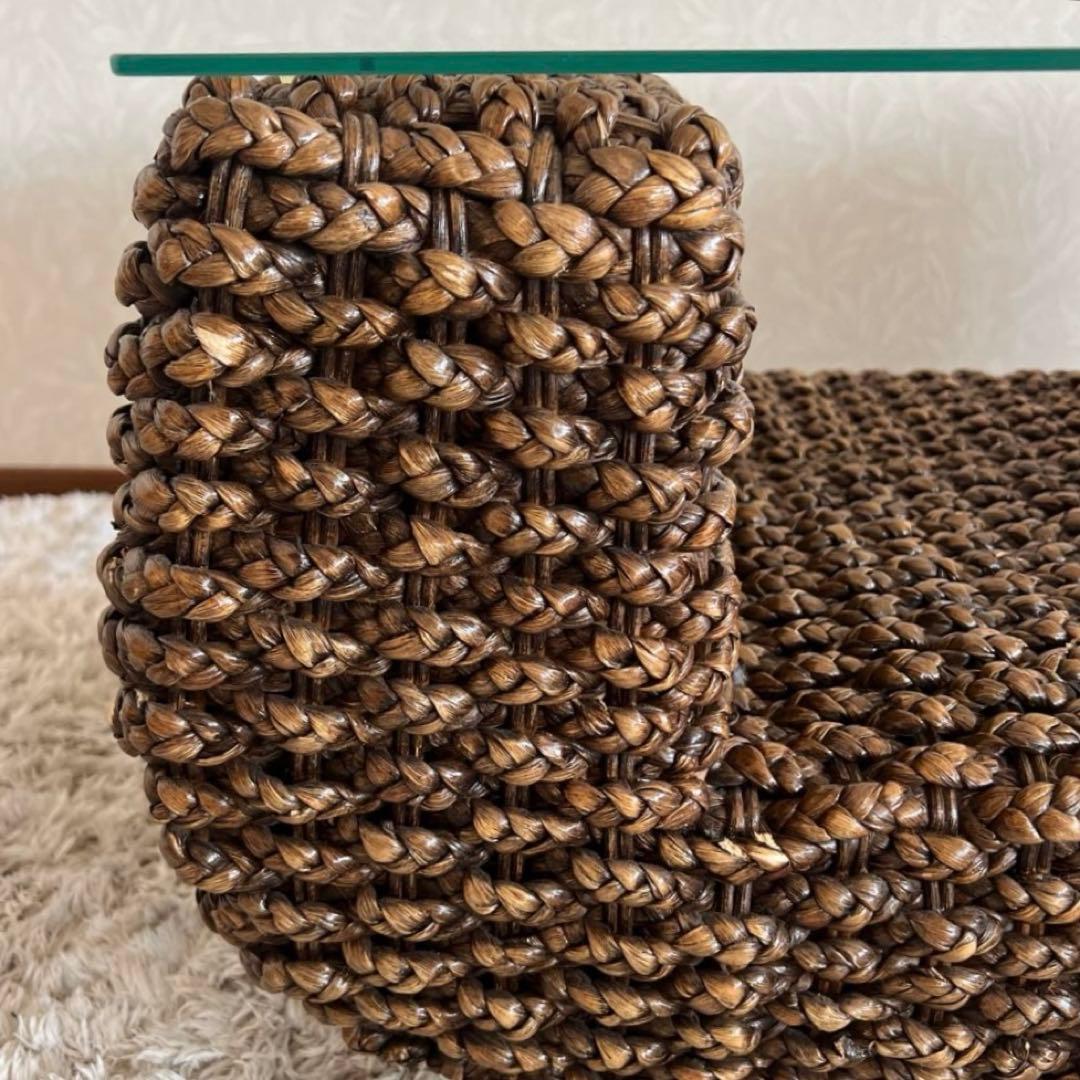 ウォーターヒヤシンス ガラステーブル センターテーブル アジアン バリ