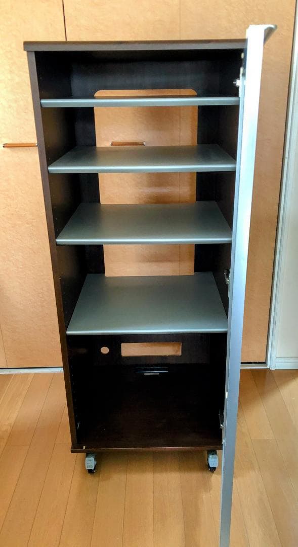 【GG伊頭さん専用】ガラス製オープンシェルフ 4段 キャスター付き