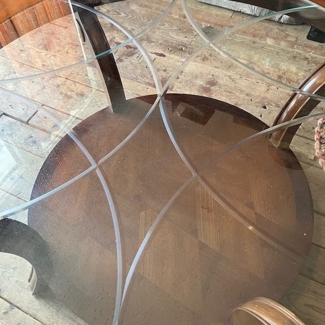 ヴィンテージ テーブル ちゃぶ台 木製 ミッドセンチュリー 北欧 ウッド ガラス