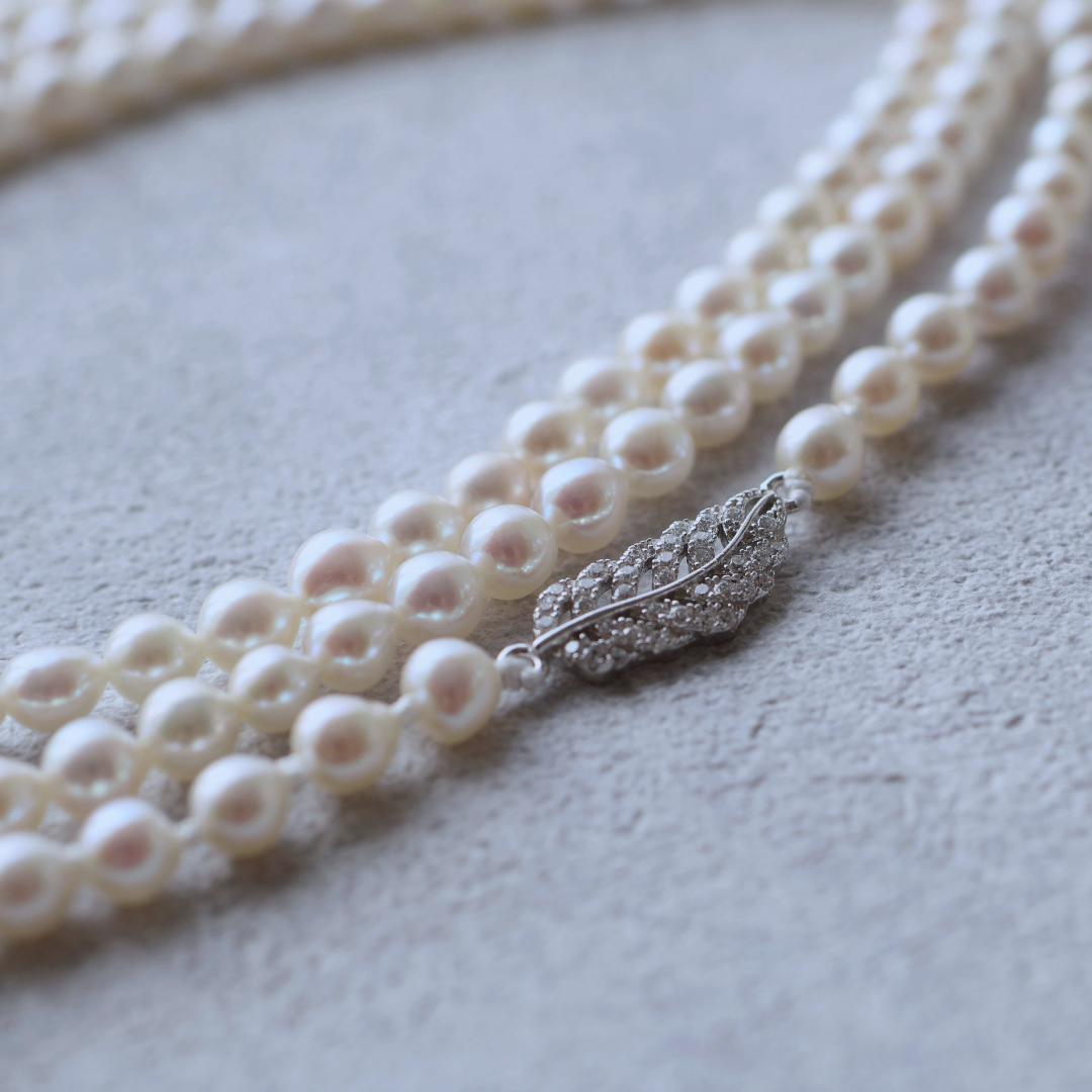 ベビーパールロングネックレス　希少　高品質　ロングネックレス　淡水パール　極小