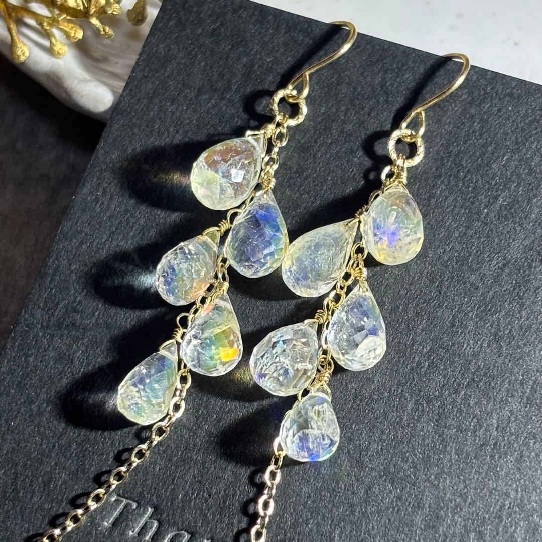 《再販》アンデシンラブラドライト✴︎14kgfピアスP292