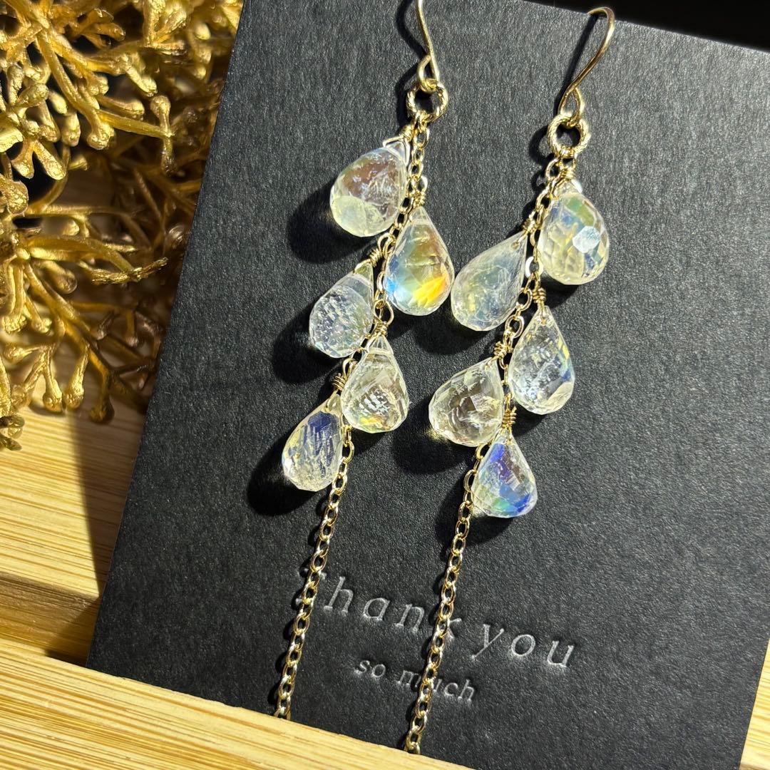 《再販》アンデシンラブラドライト✴︎14kgfピアスP292