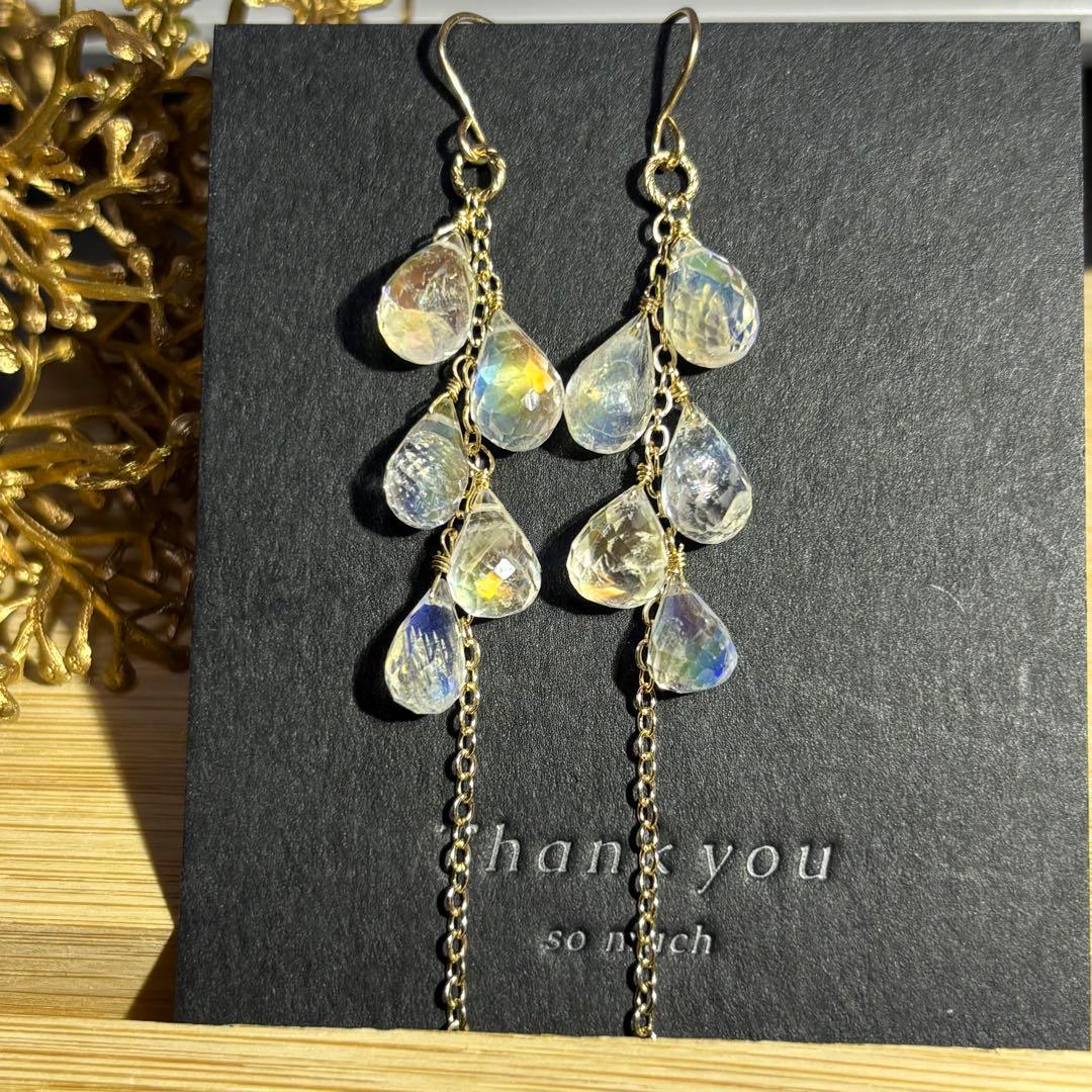 《再販》アンデシンラブラドライト✴︎14kgfピアスP292