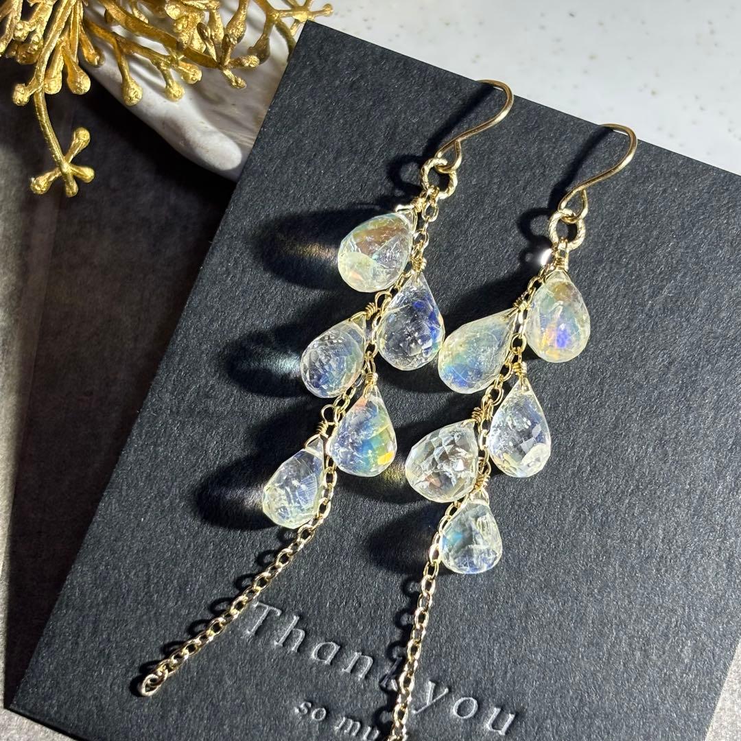 《再販》アンデシンラブラドライト✴︎14kgfピアスP292