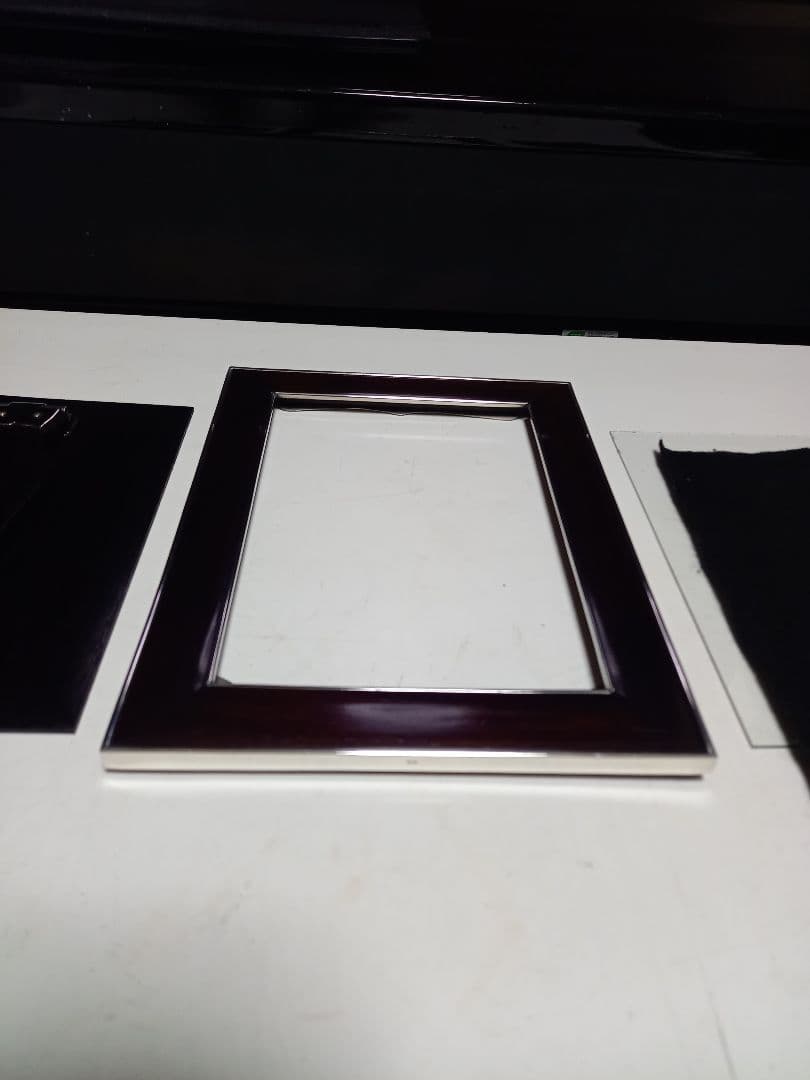 銀座　和光　ローズウッド　銀製　フォトフレーム