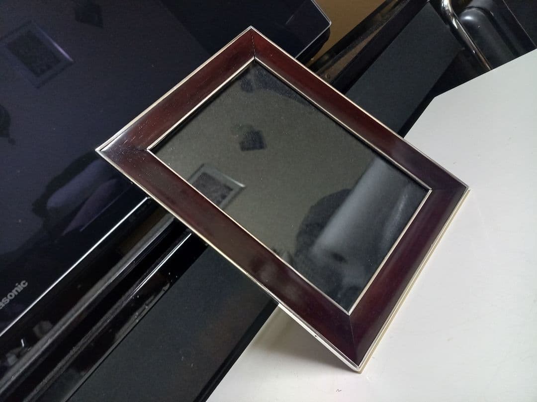 銀座　和光　ローズウッド　銀製　フォトフレーム