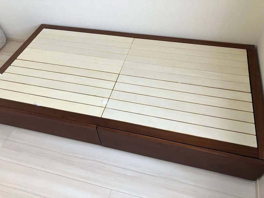 ［廃盤品］無印良品　収納ベッド・シングル・ウォールナット材