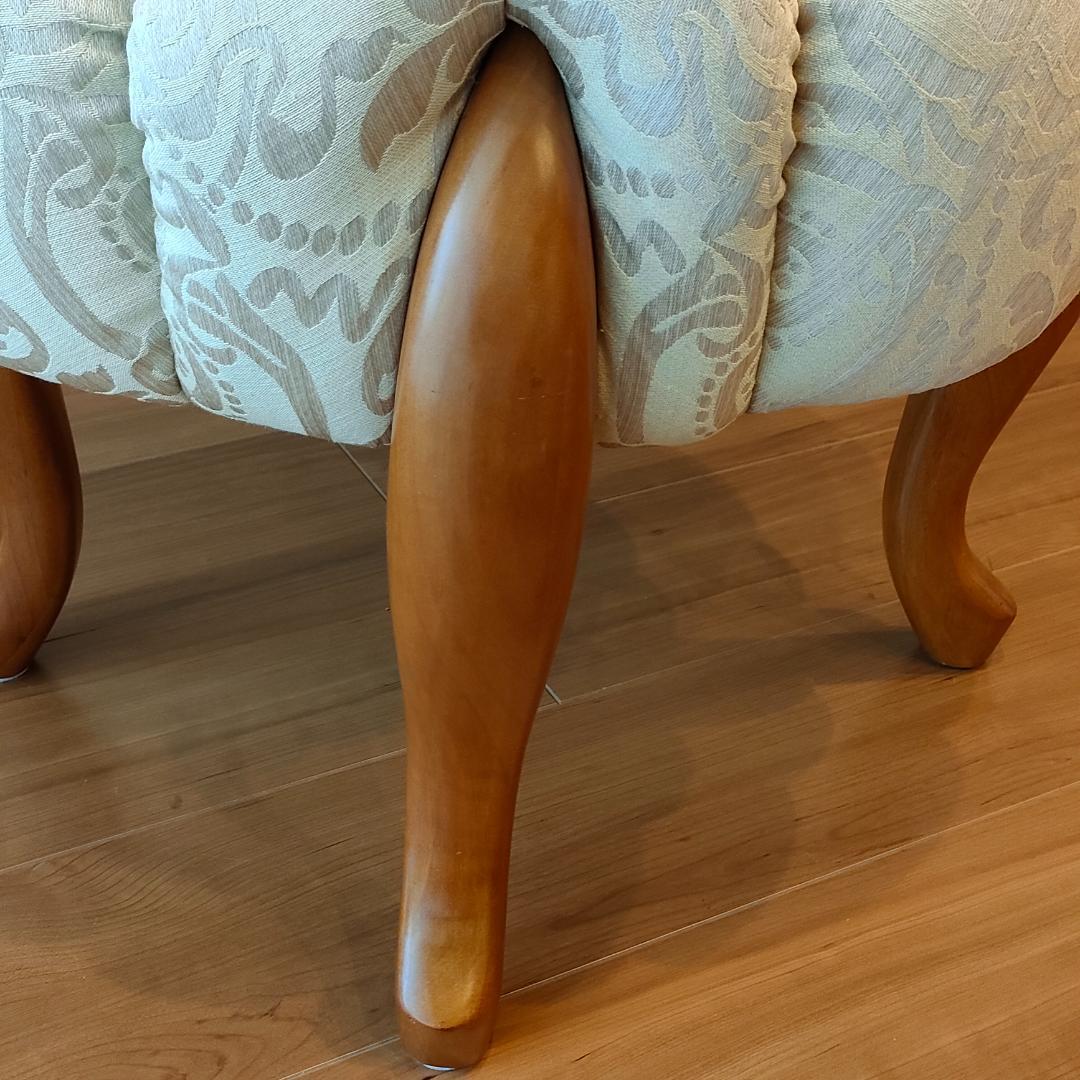 〈美品〉ロココ調　パンプキンスツール　猫脚　サイドチェア　オットマン