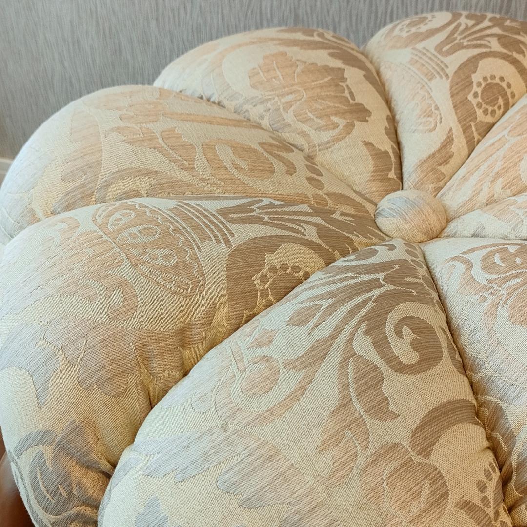 〈美品〉ロココ調　パンプキンスツール　猫脚　サイドチェア　オットマン